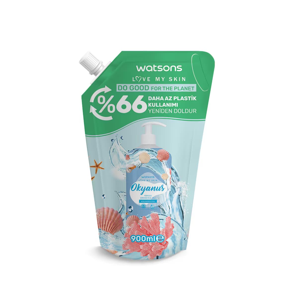 Watsons Kremsi Duş Jeli Okyanus Refill 900 ml