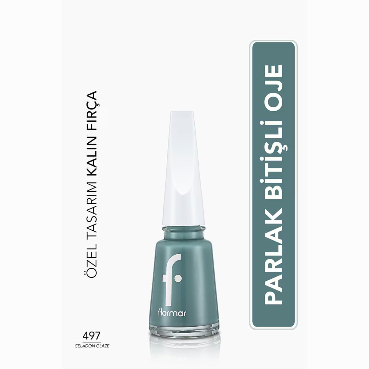 Flormar Nail Enamel Yoğun Pigmentli Parlak Oje No: 497 Celadon Glaze