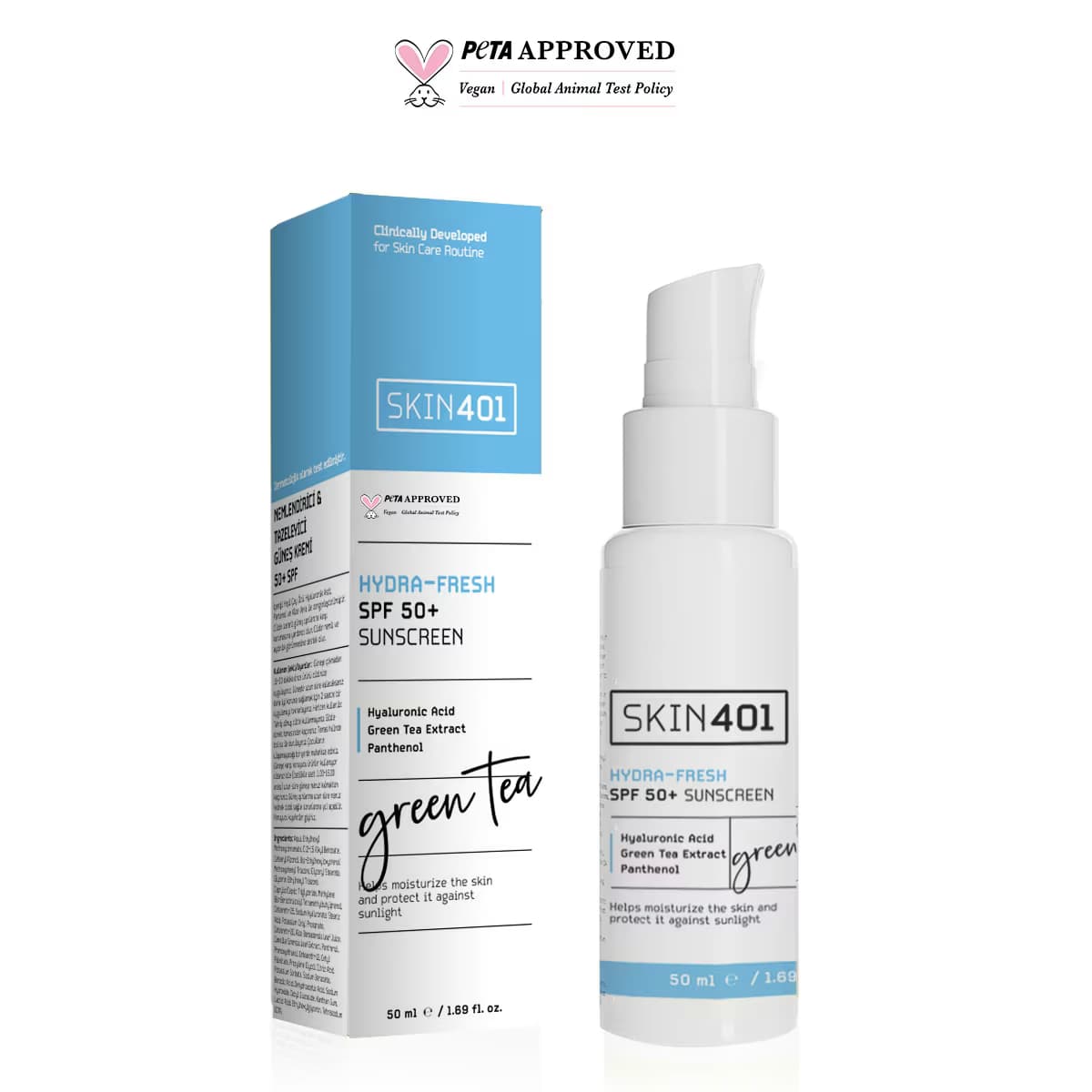 Skin401 Nemlendirici & Tazeleyici Güneş Kremi 50+ SPF 50 ml