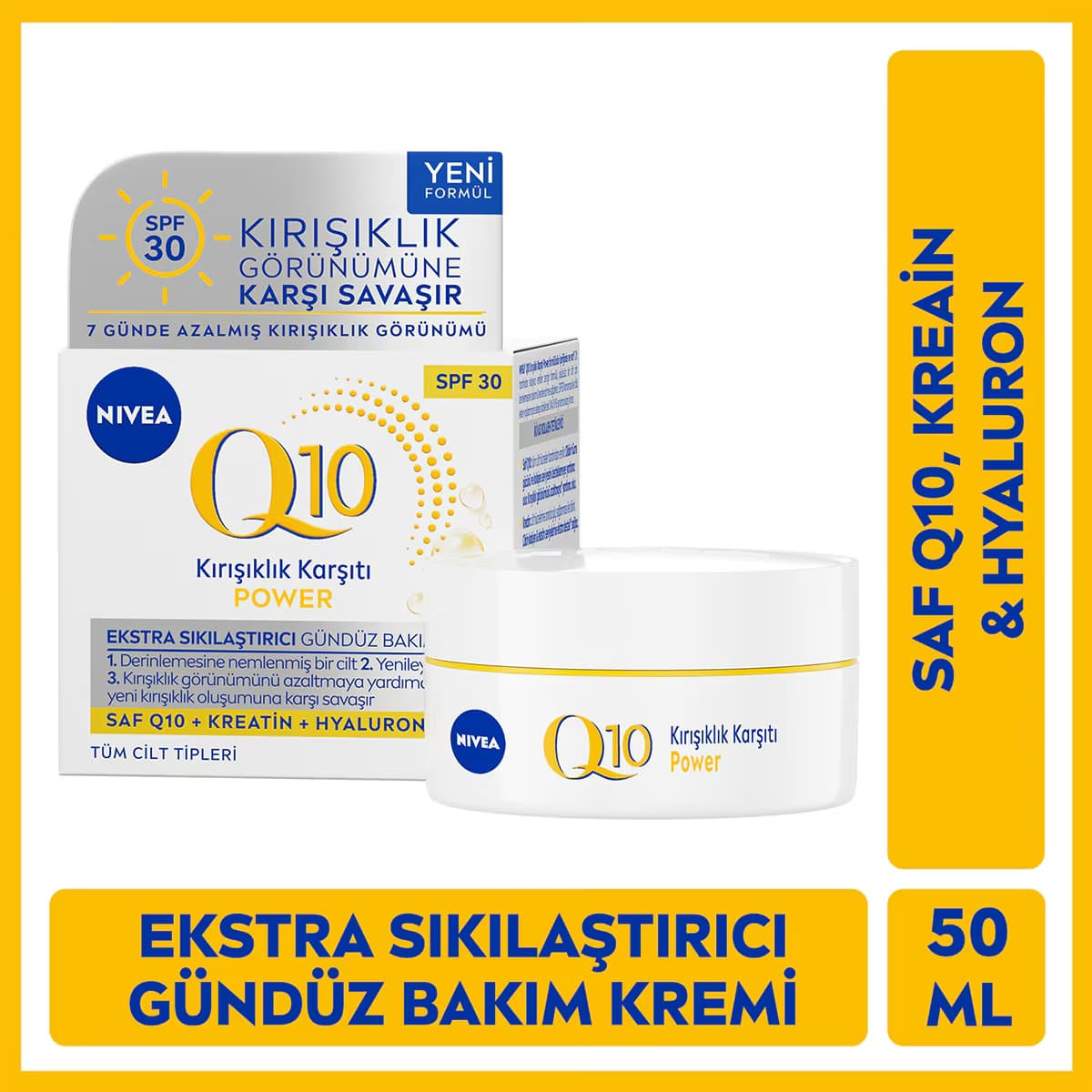 Nivea Q10 Power Kırışıklık Karşıtı SPF 30 Gündüz Yüz Bakım Kremi 50 ml