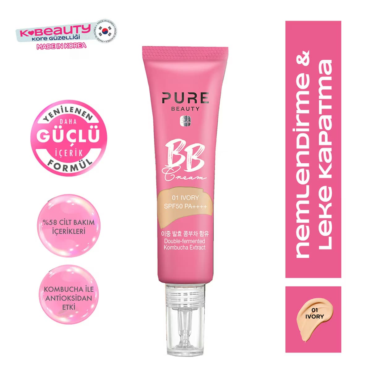 Pure Beauty BB Krem SPF50 PA++++ Ivory 30 ml