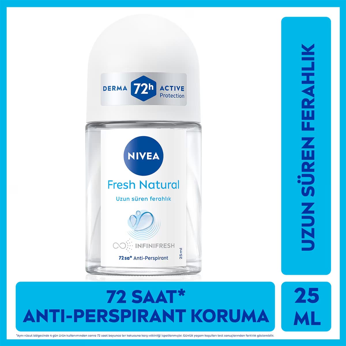 Nivea Kadın Roll-on Deodorant Fresh Natural 25 ml 72 Saat Anti-perspirant Koruma