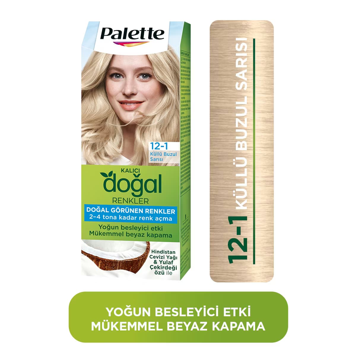 Palette Kalıcı Doğal Renkler Saç Boyası 12-1 Küllü Buzul Sarısı