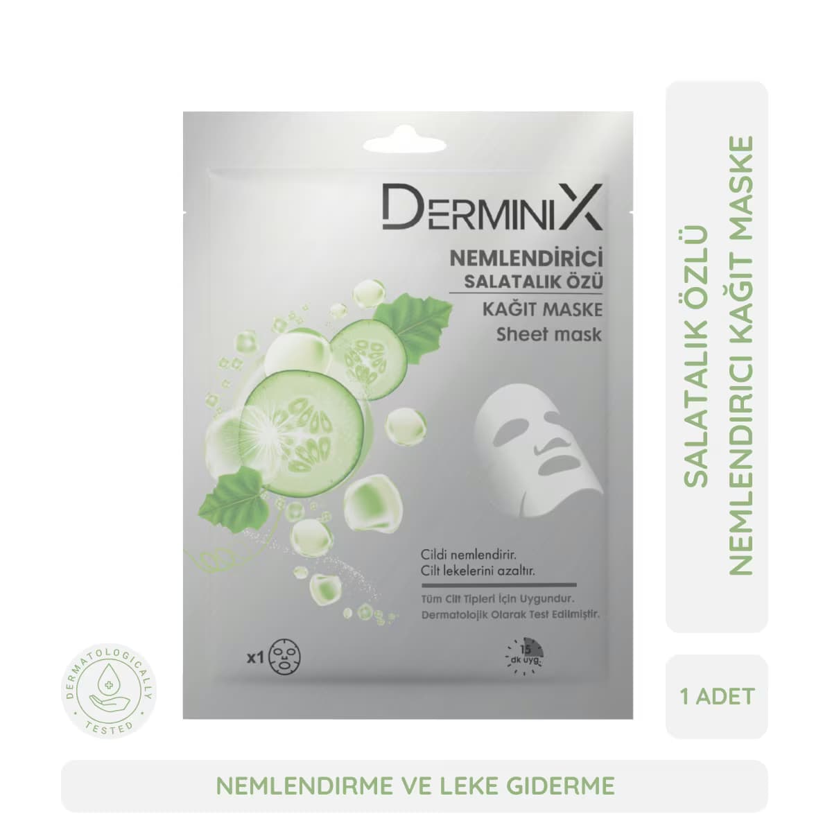 Derminix Nemlendirici Kağıt Maske Salatalık Özü 1 Adet