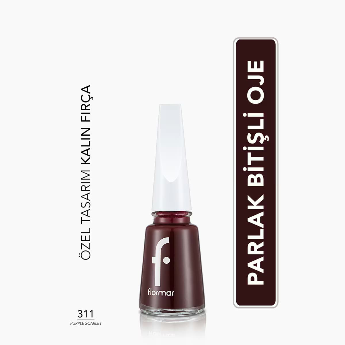 Flormar Nail Enamel Yoğun Pigmentli Parlak Oje No: 311 Purple Scarlett