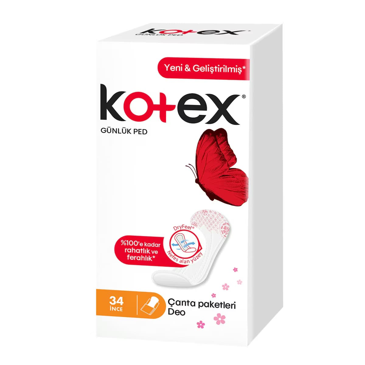 Kotex Ultra Günlük Ped İnce Parfümlü Ekonomik Paket 34'lü
