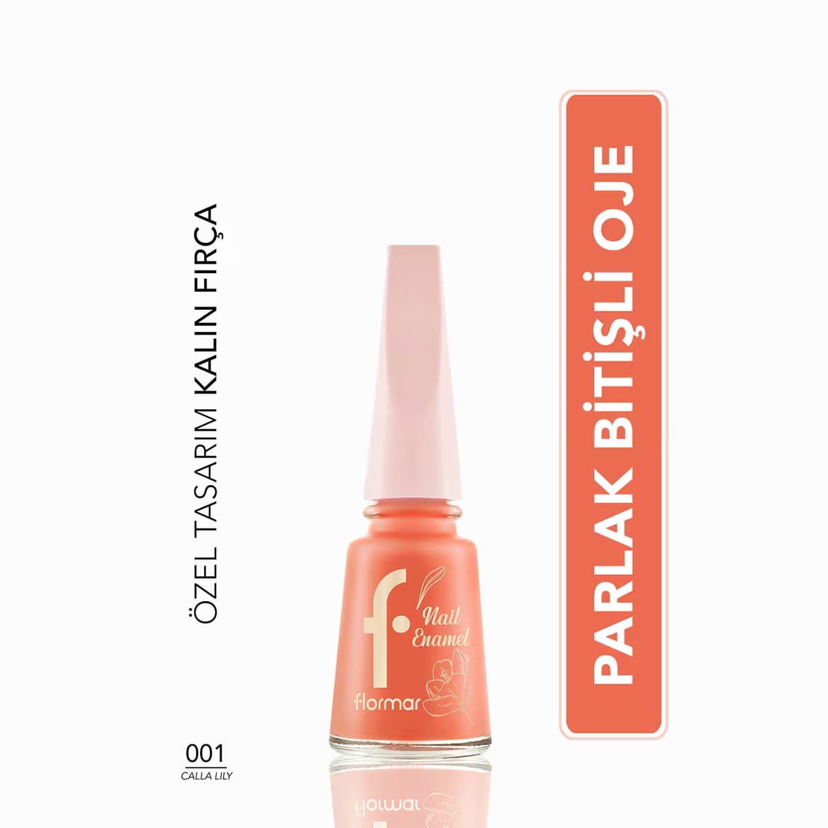 Flormar Blossom Yüksek Pigmentli & Parlak Bitişli Kalın Fırçalı Oje No: 001 Calla Lily