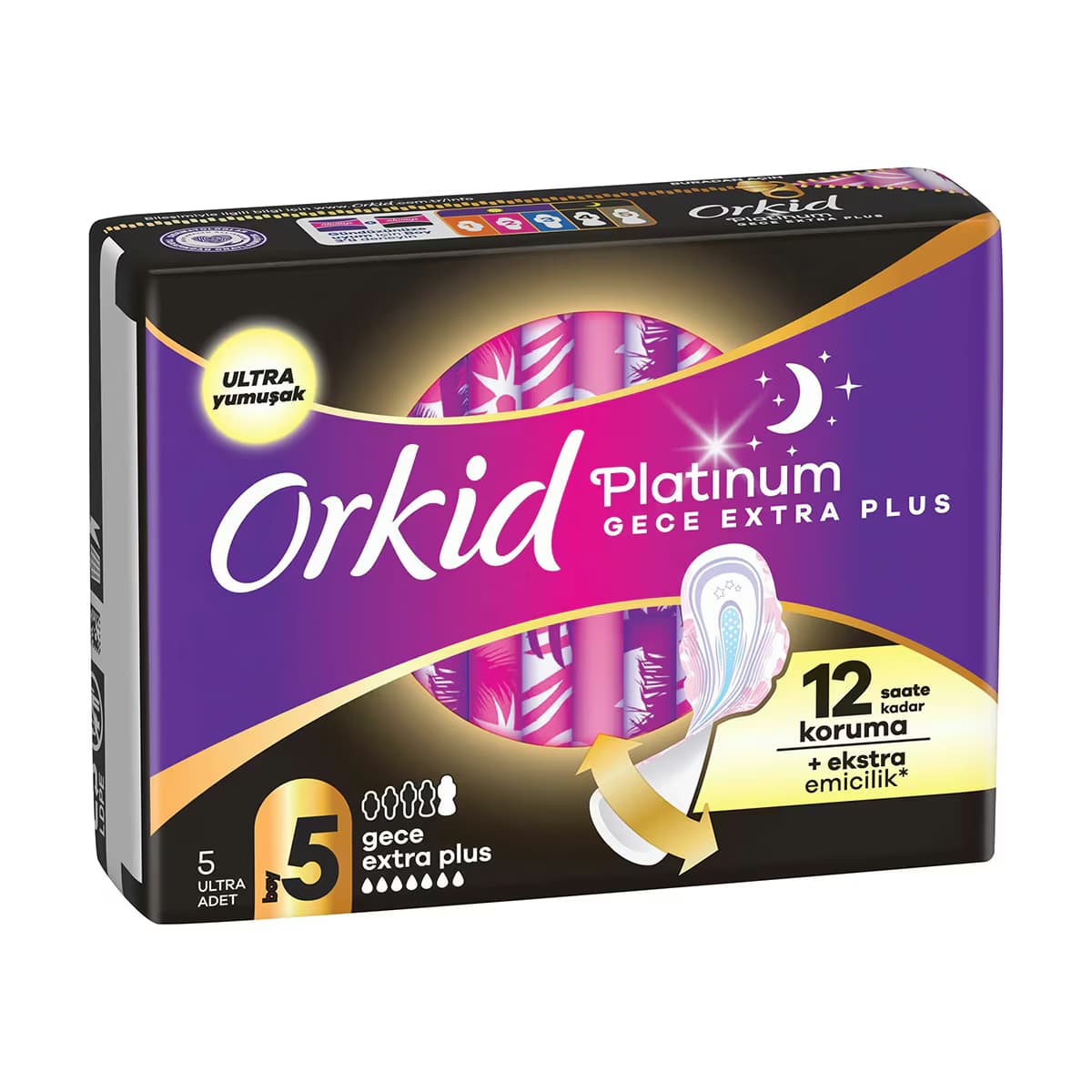 Orkid Platinum Hijyenik Ped Tekli Paket Gece Ekstra Plus 5 Adet