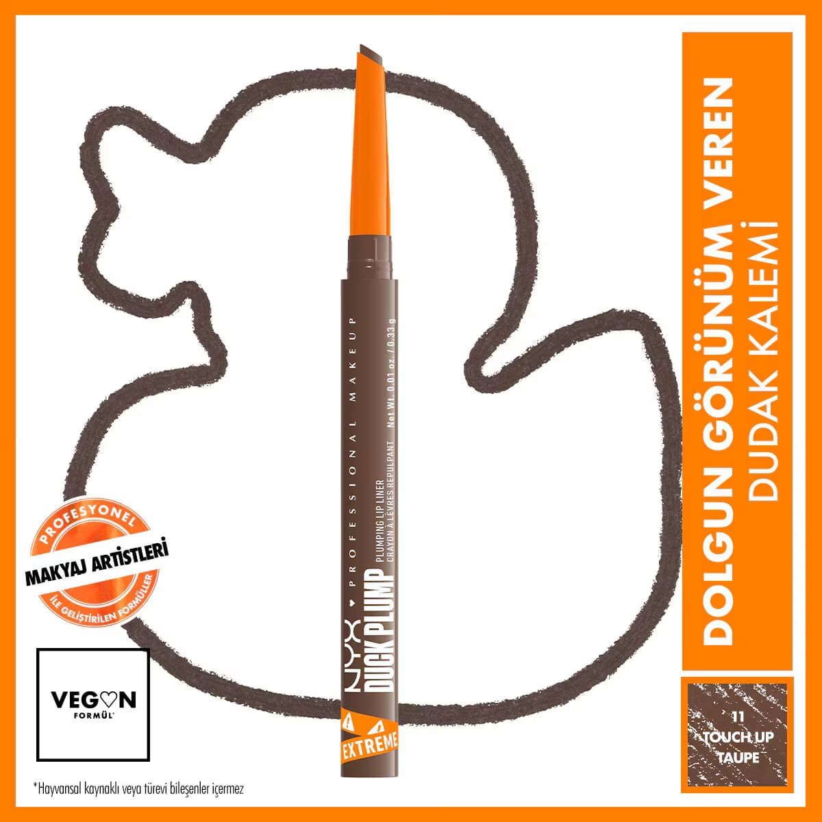 Nyx Professional Makeup Duck Plump Dolgun Görünüm Veren Dudak Kalemi Touch Up Taupe