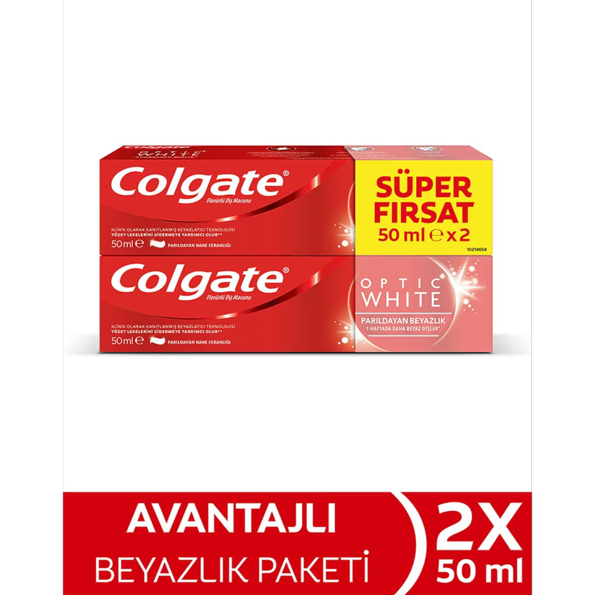 Colgate Optic White Parıldayan Beyazlık 2x50 ml Set