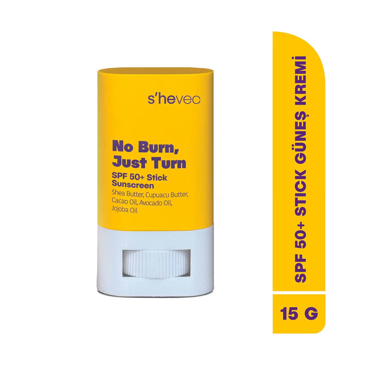 She Vec No Burn Just Turn Stick Güneş Kremi SPF50 15 g