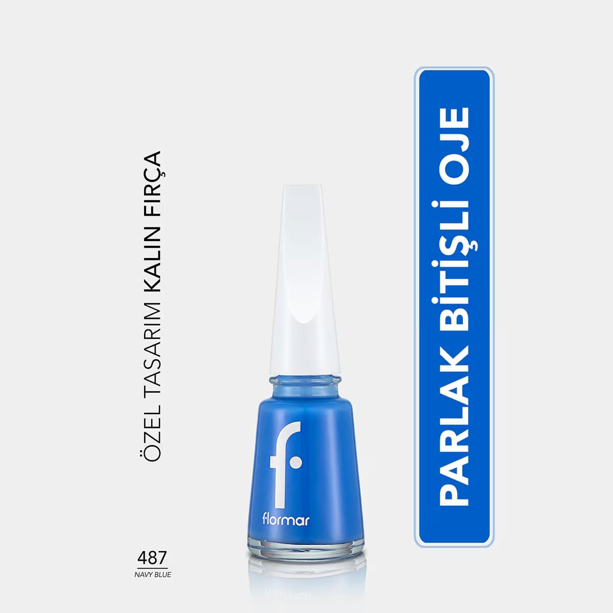 Flormar Nail Enamel Yoğun Pigmentli Parlak Oje No: 487 Navy Blue