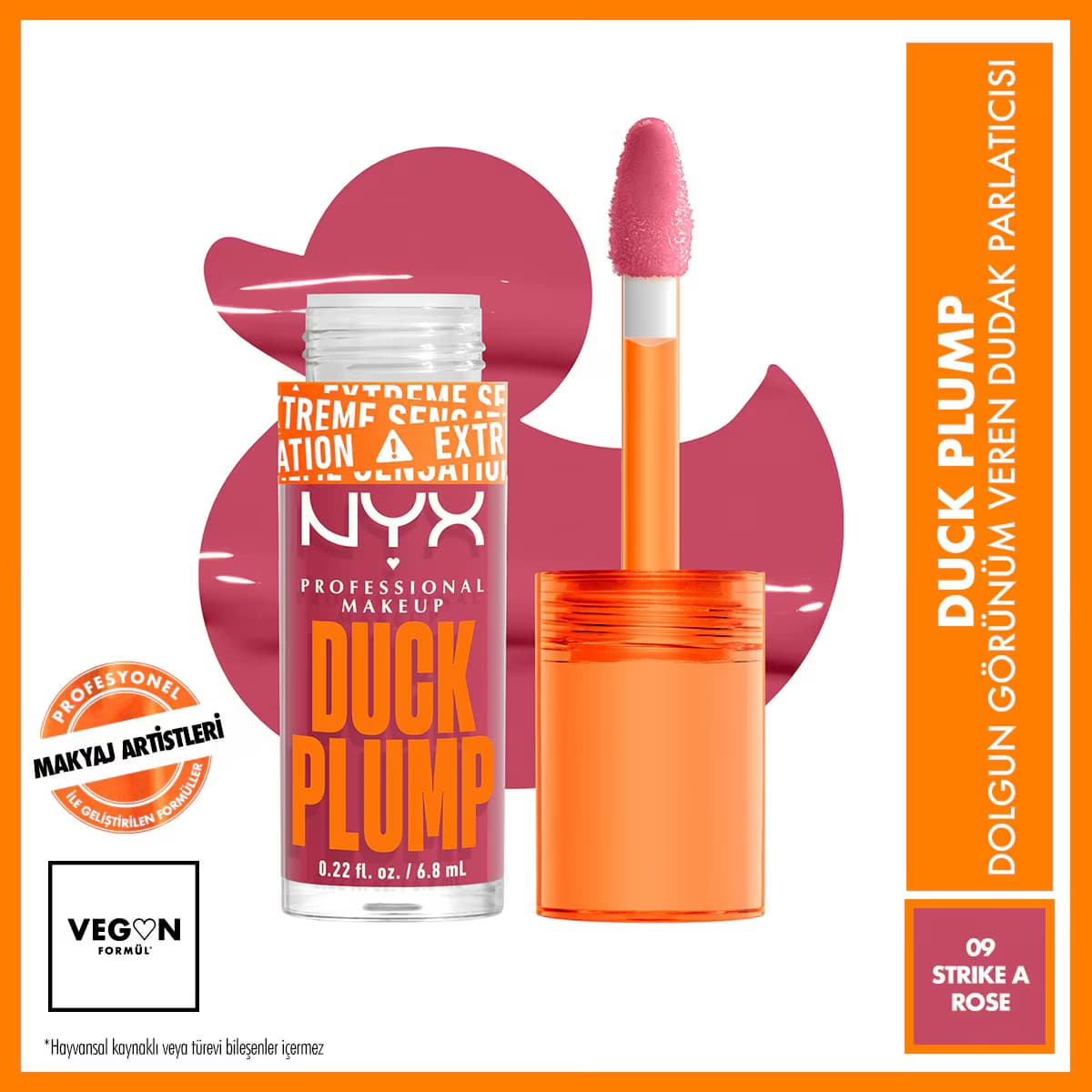 Nyx Professional Makeup Duck Plump Dolgun Görünüm Veren Dudak Parlatıcısı 09 Strike a Rose
