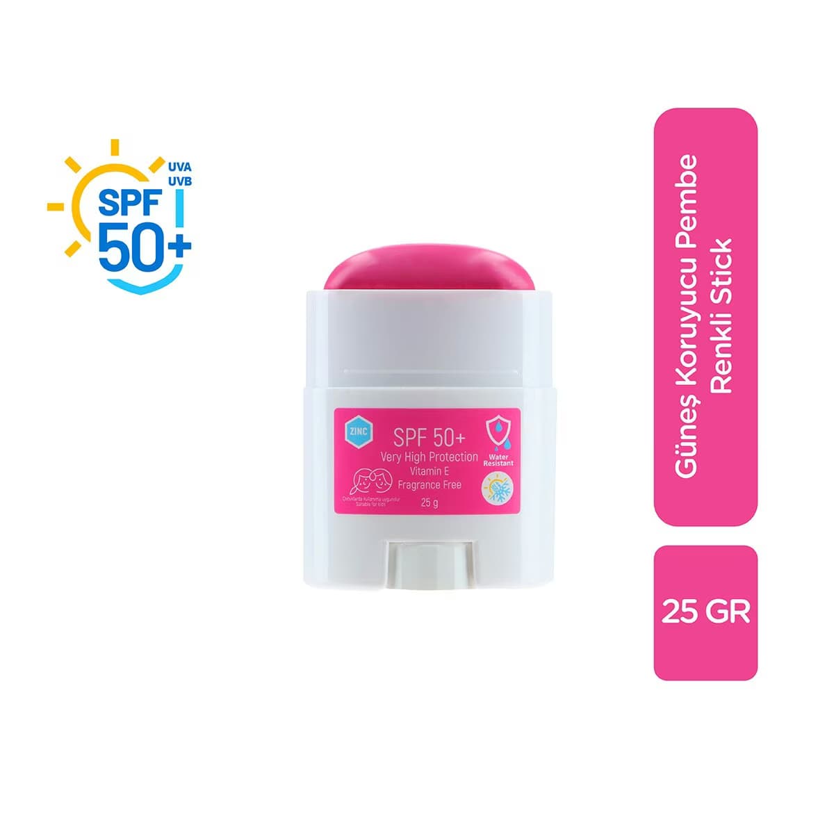 Bilge Öztürk Renkli Güneş Koruyucu Stick Pembe Spf50 25 gr