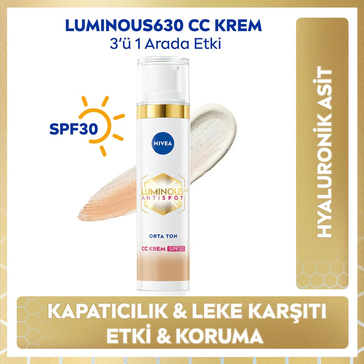 Nivea Luminous630 Leke Karşıtı CC Krem SPF30 Orta Ton 40 ml