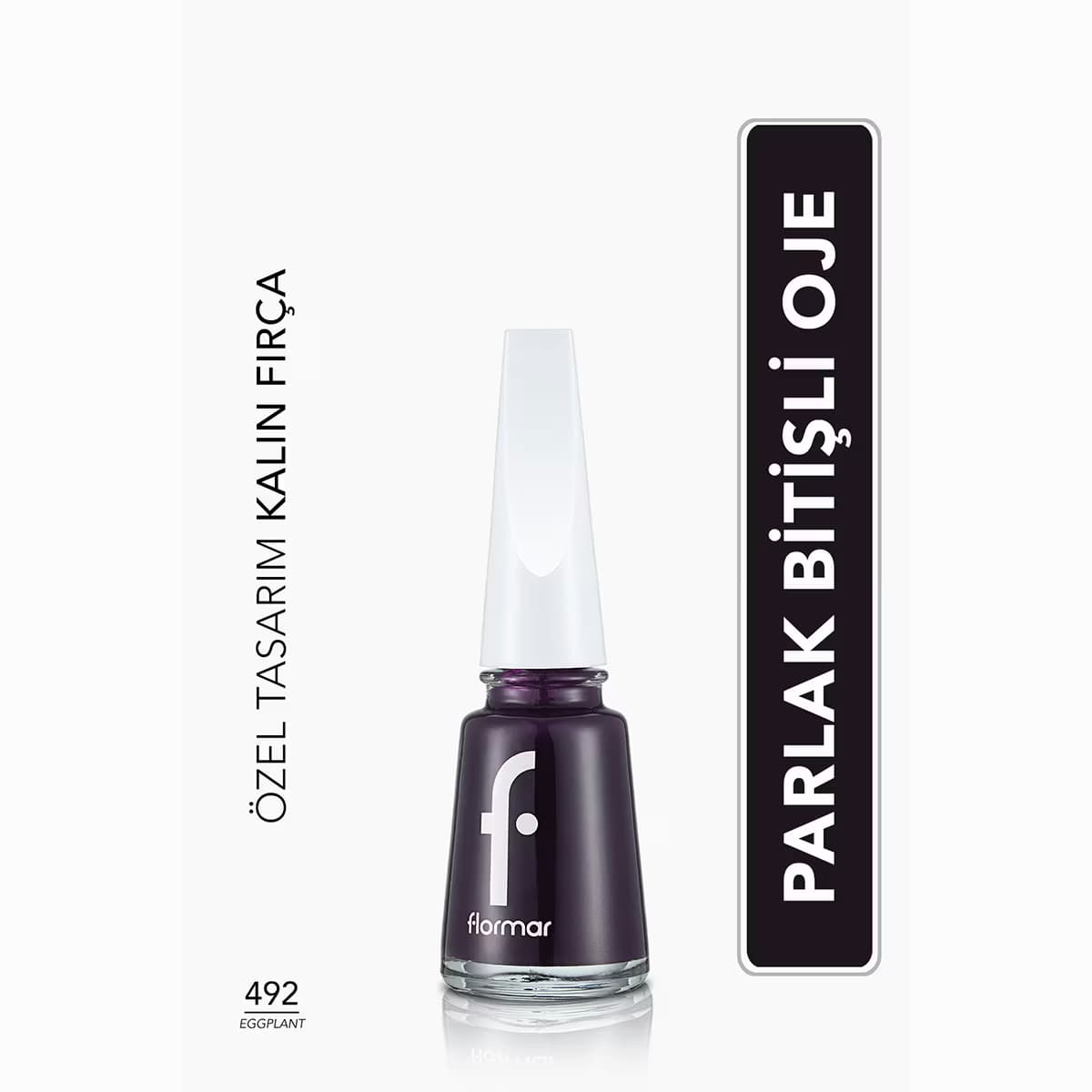 Flormar Nail Enamel Yoğun Pigmentli Parlak Oje No: 492 Eggplant