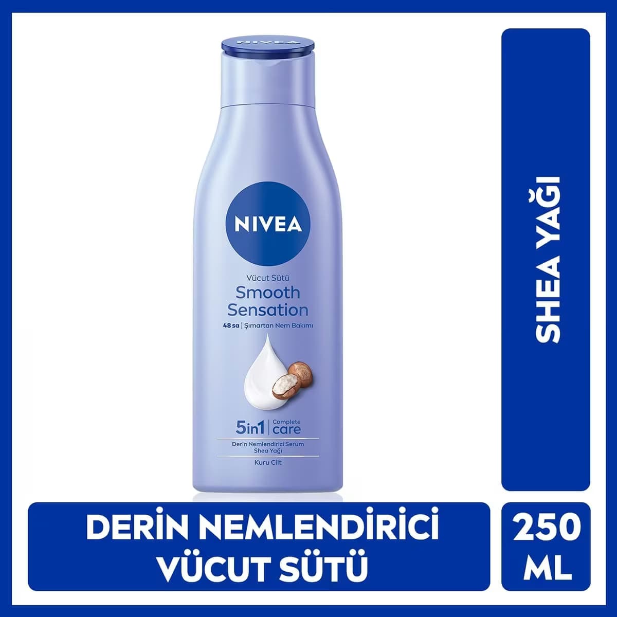 Nivea Nemlendirici Vücut Sütü Smooth Sensation 250 ml Kuru Ciltler, Shea Yağı