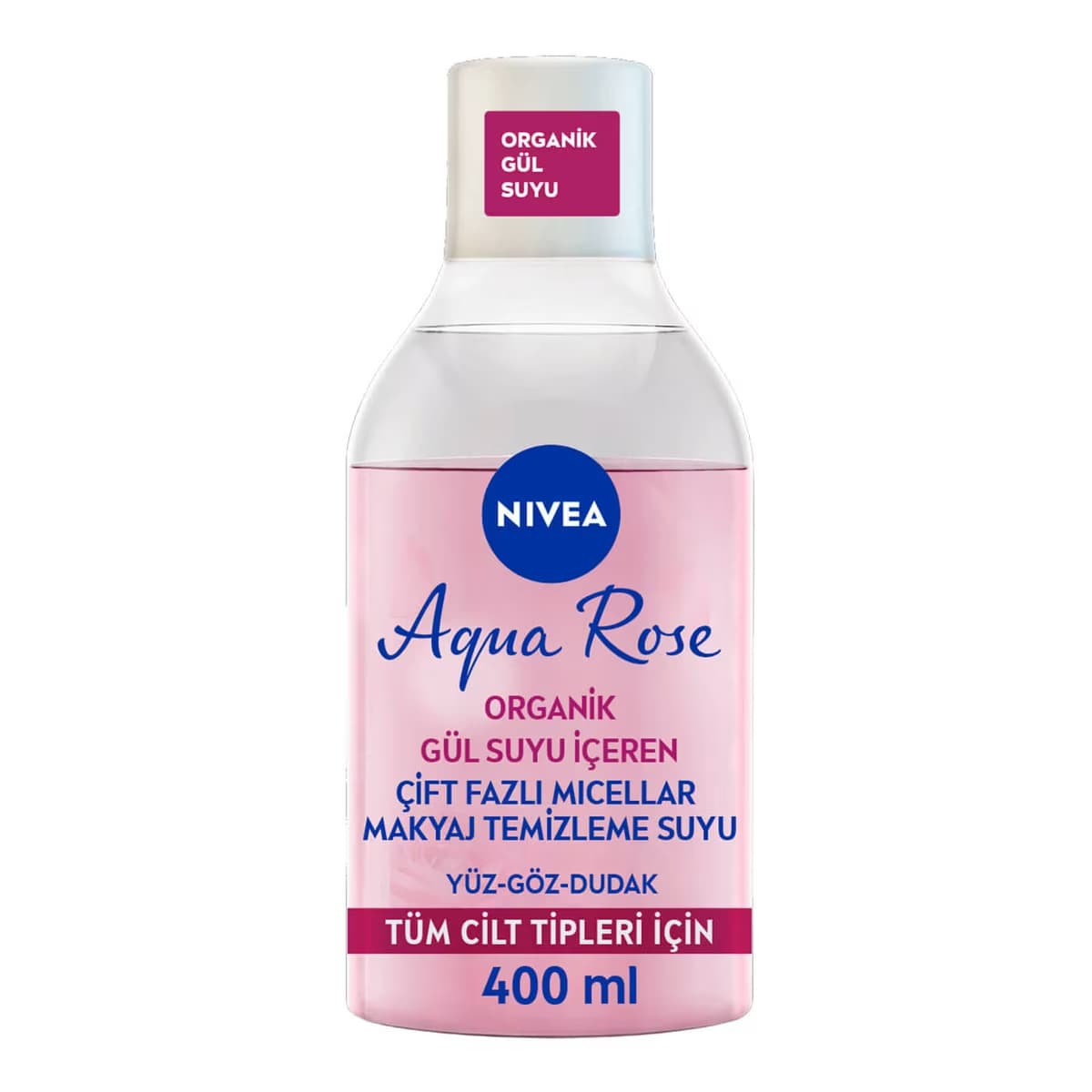 Nivea Aqua Rose Micellar Gül Suyu İçeren Çift Fazlı Makyaj Temizleme Suyu 400 ml