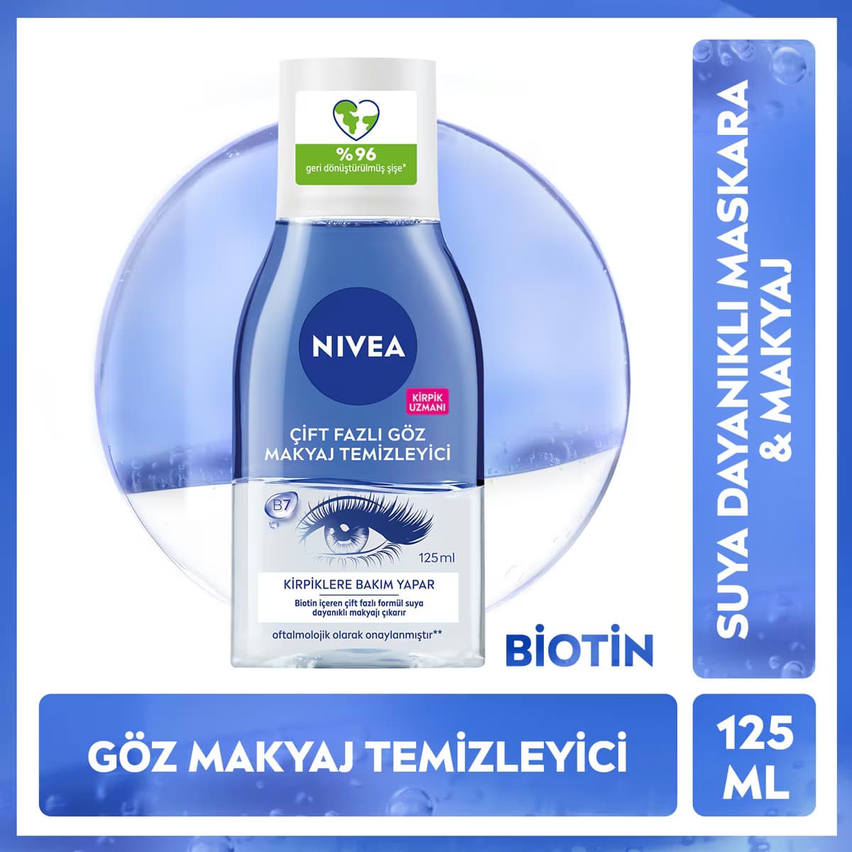 Nivea Çift Fazlı Suya Dayanıklı Göz Makyaj Temizleyici 125 ml