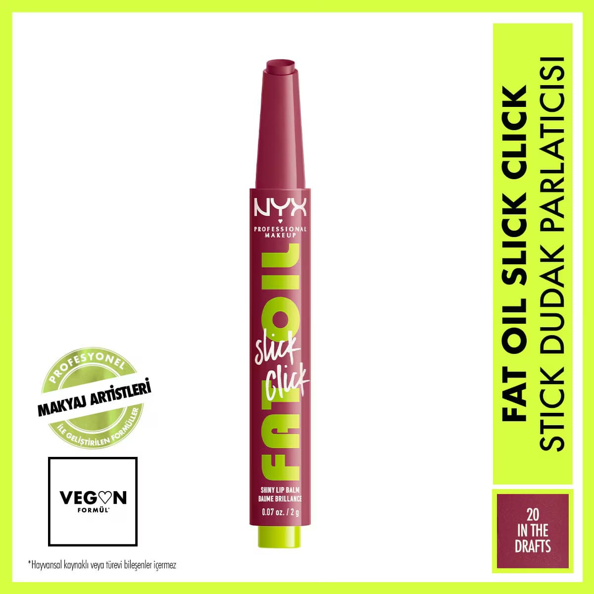 Nyx Professional Makeup Fat Oil Slick Click Parlatıcı Dudak Balmı 20 In The Drafts