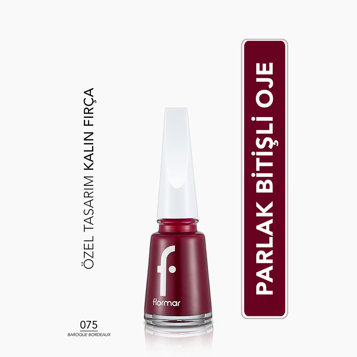 Flormar Nail Enamel Yoğun Pigmentli Parlak Oje No: 075 Baroque Bordeaux