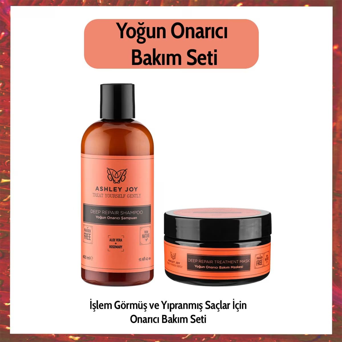 Ashley Joy Yoğun Onarıcı Şampuan 400 ml + Maske 200 ml Seti