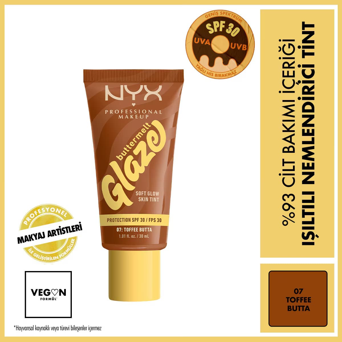 Nyx Professional Makeup Buttermelt Glaze Işıltılı Nemlendirici Tint Toffee Butta