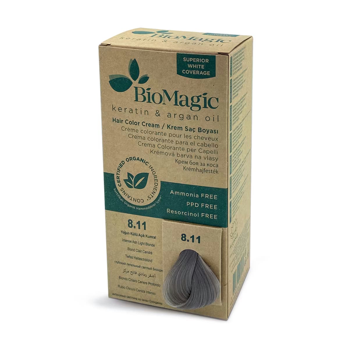 Biomagic Saç Boyası Yoğun Küllü Açık Kumral No: 811