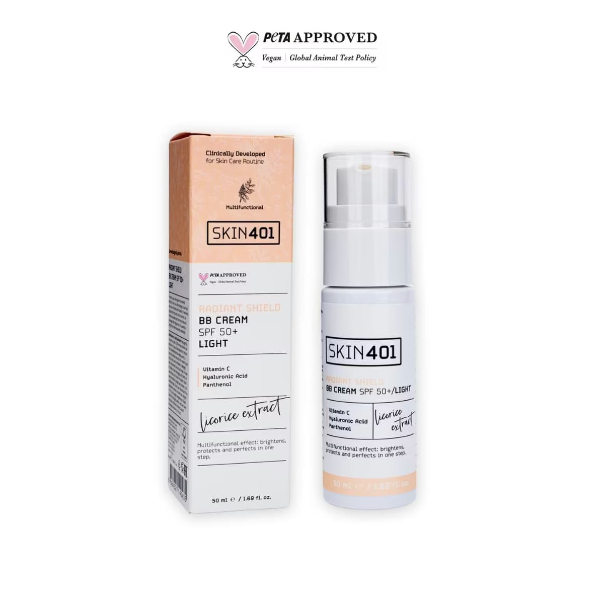 Skin401 Aydınlatıcı BB Krem SPF50+ / Açık Cilt Tonu 50 ml