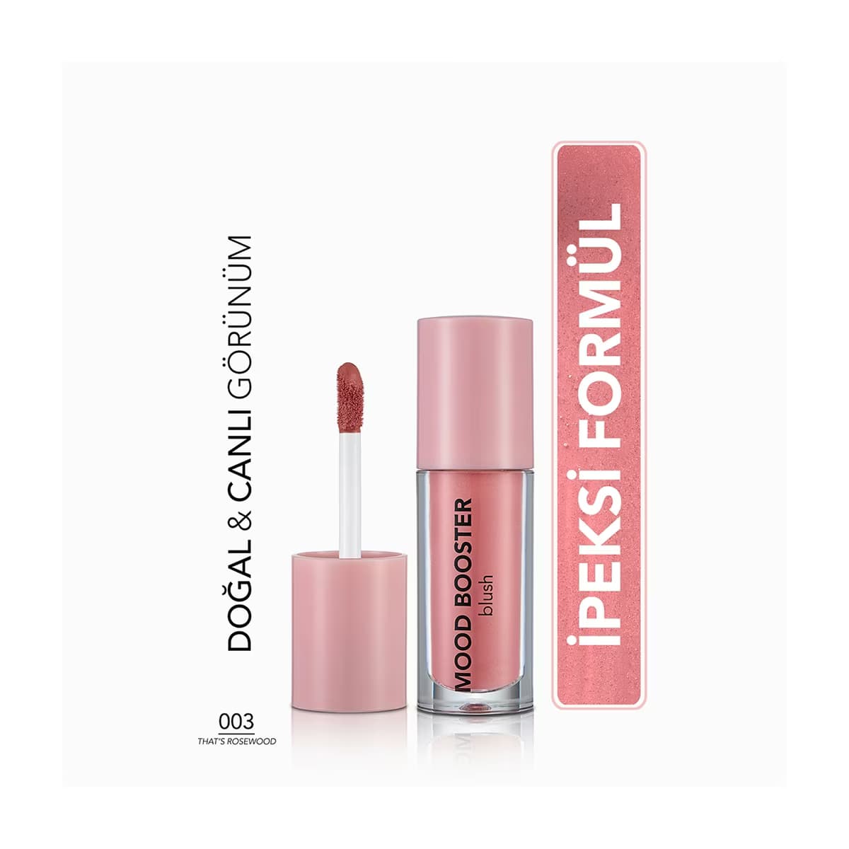 Flormar Mood Booster Yoğun Renk Veren Doğal Işıltılı Allık 003 That's Rosewood - Gratis