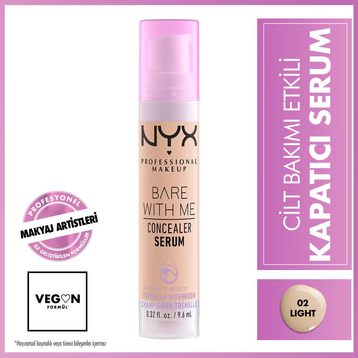 Nyx Professional Makeup Bare With Me Kapatıcı Serum 02 Light