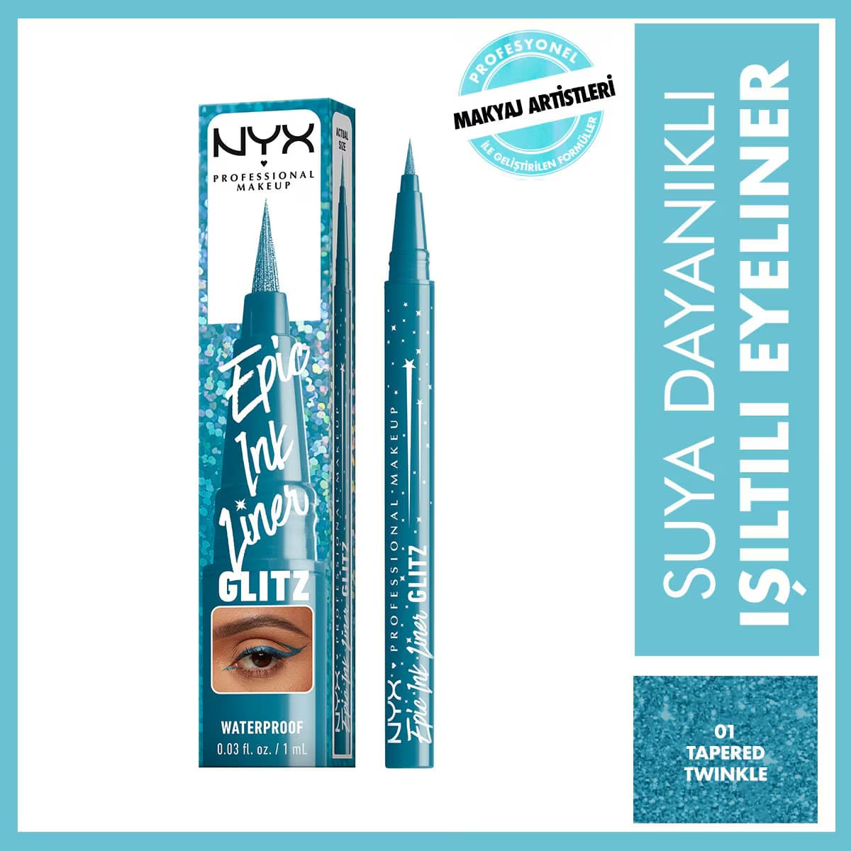 Nyx Professional Makeup Epic Ink Liner Glitz Eyeliner Tapered Twinkle