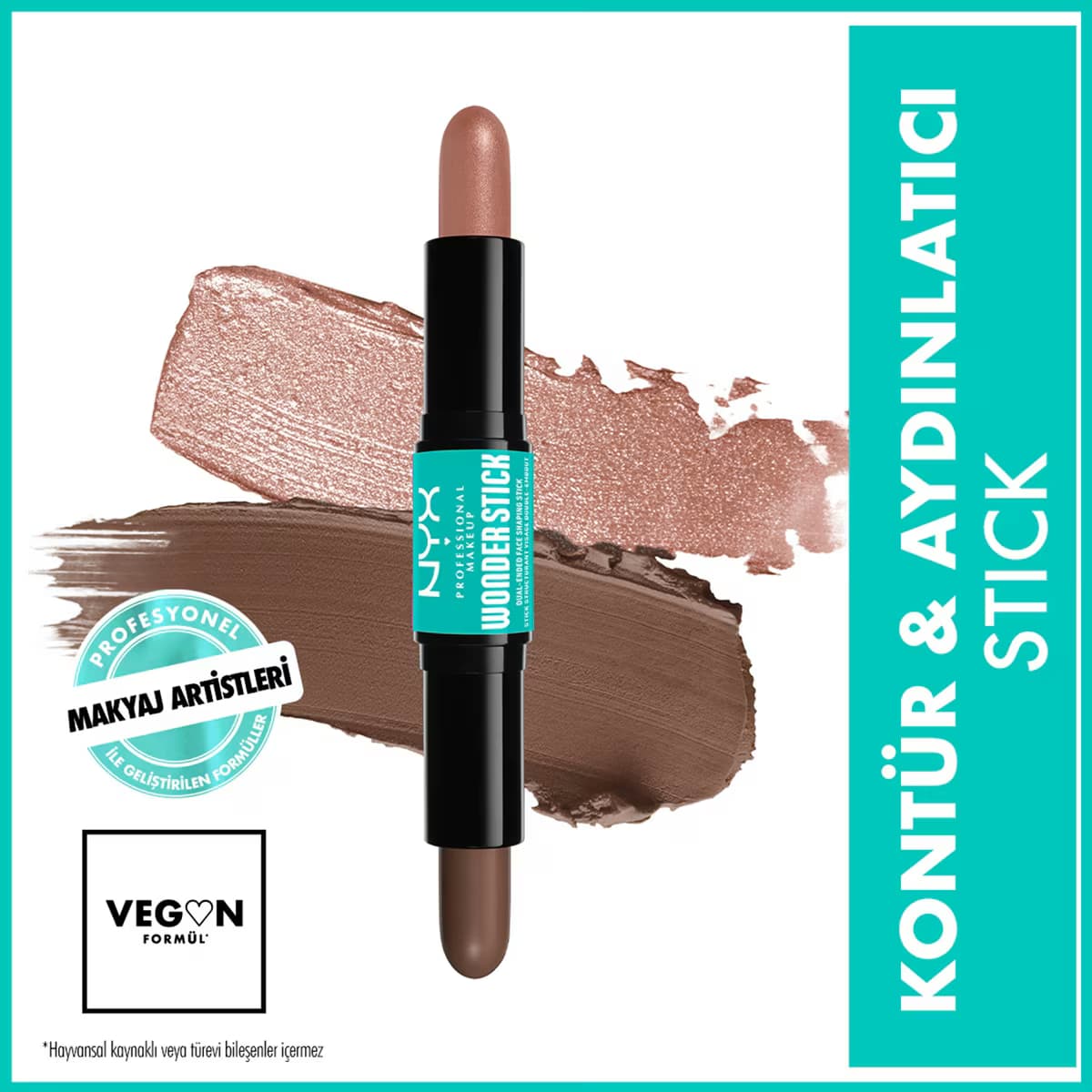 Nyx Professional Makeup Wonder Stick Çift Taraflı Krem Kontür & Aydınlatıcı Stick Light Medium
