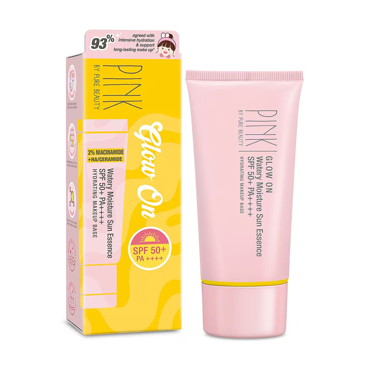 Pink By Pure Beauty Glow On Nemlendirici Güneş Essence SPF50 50 ml