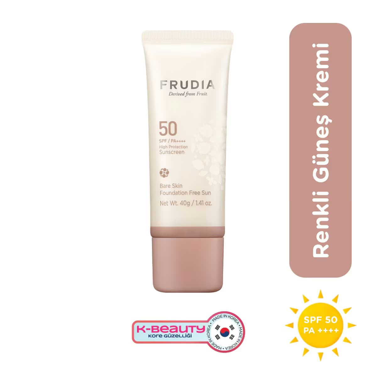 Frudia Bare Skin Renkli Güneş Kremi SPF50 40 g