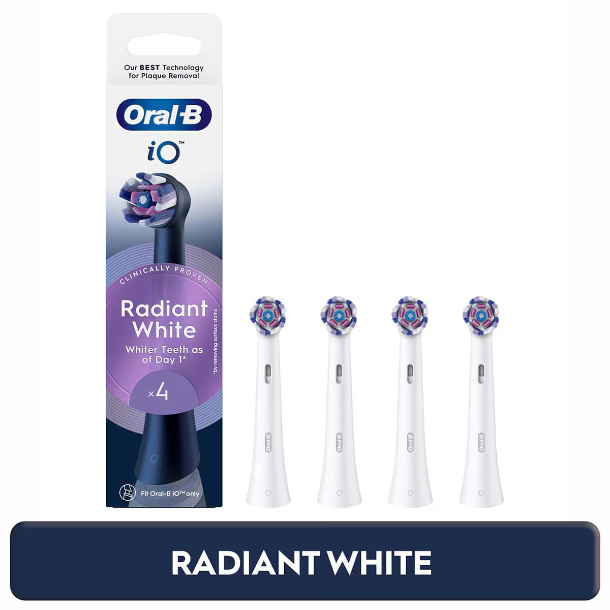 Oral-B iO Radiant White Şarjlı Diş Fırçası Yedek Başlık Beyaz 4 adet