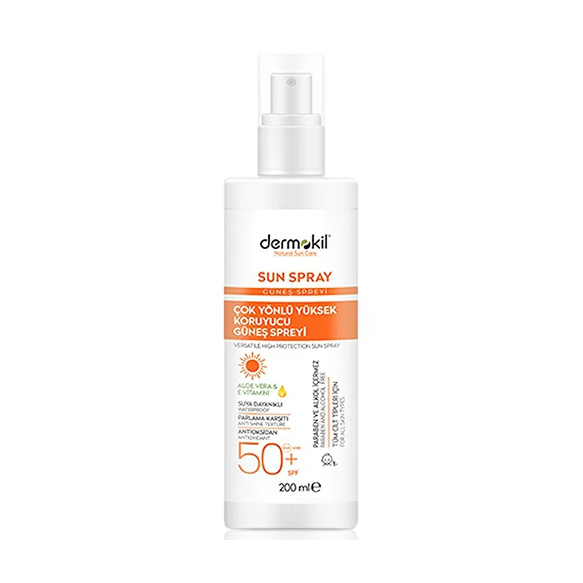 Dermokil Çok Yönlü Yüksek Koruyucu 50+ SPF Güneş Spreyi 200 ml - Gratis