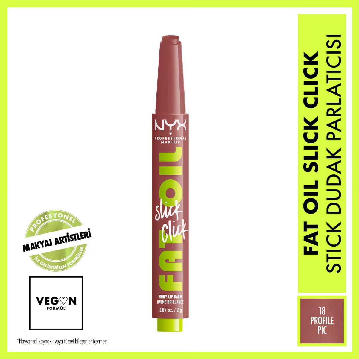 Nyx Professional Makeup Fat Oil Slick Click Parlatıcı Dudak Balmı 18 Profile Pic