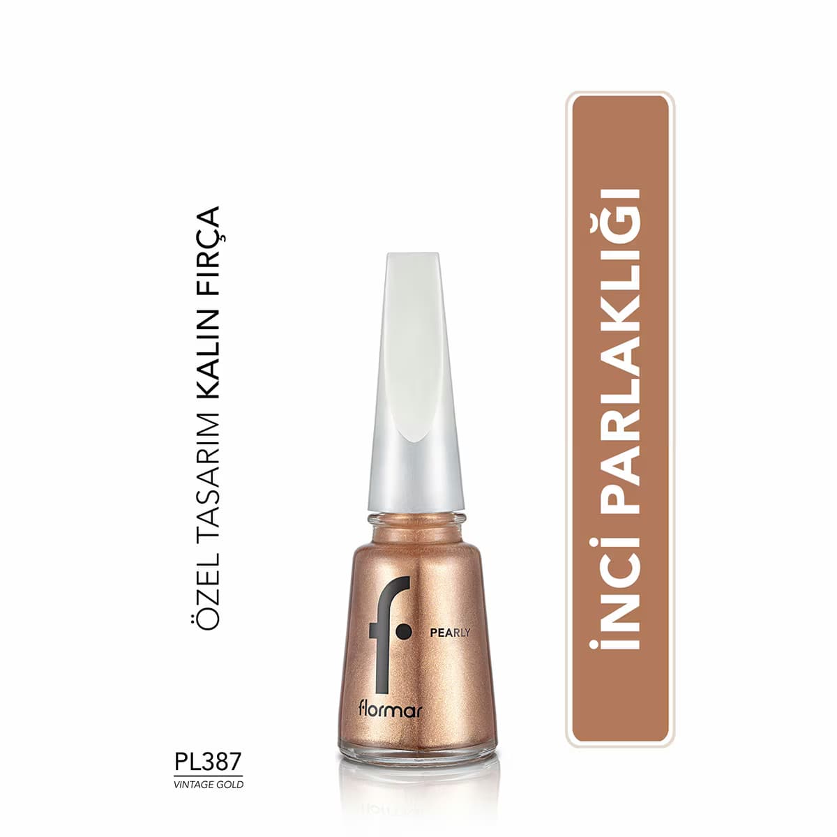 Flormar Pearly Parlak Bitişli Sedefli Oje No: PL387 Vintage Gold