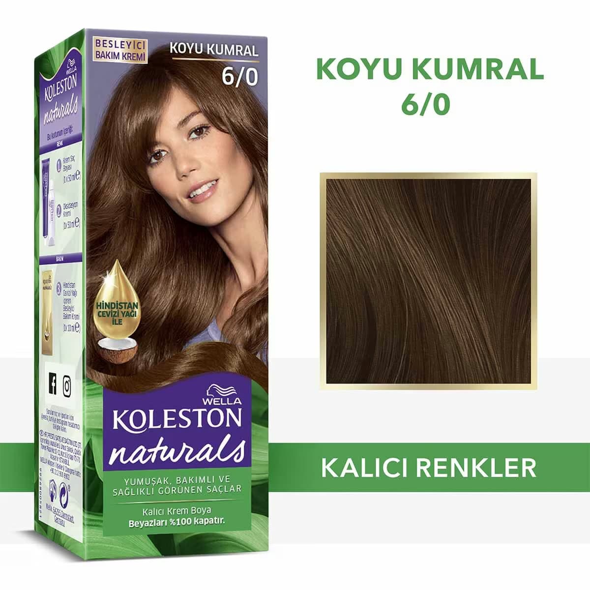 Wella Koleston Naturals Saç Boyası 6/0 Koyu Kumral