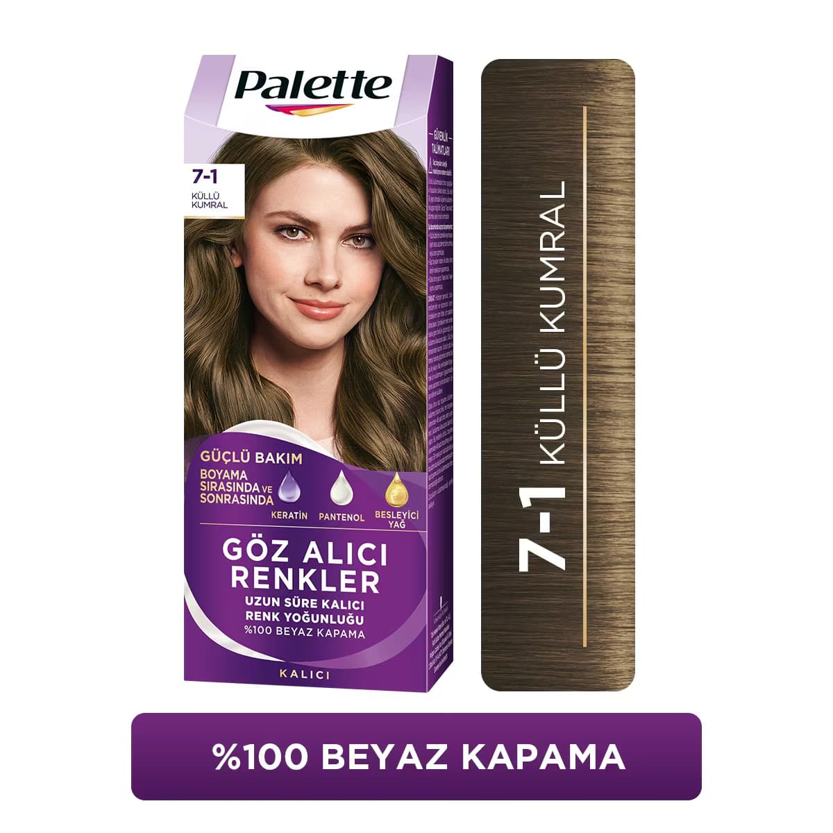 Palette Göz Alıcı Renkler Saç Boyası 7-1 Küllü Kumral