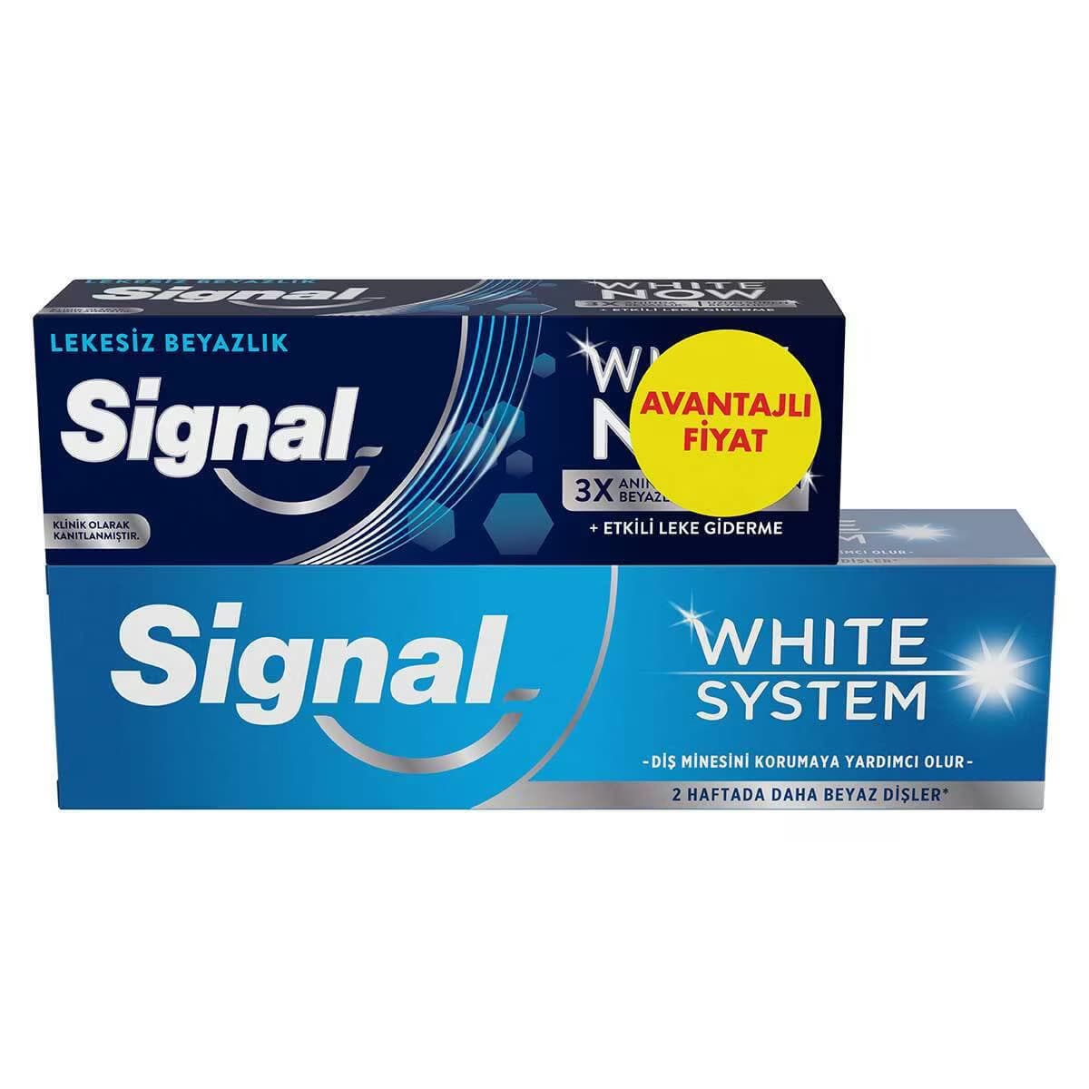 Signal White System 75 ml + White Now Lekesiz 50 ml Diş Macunu Seti
