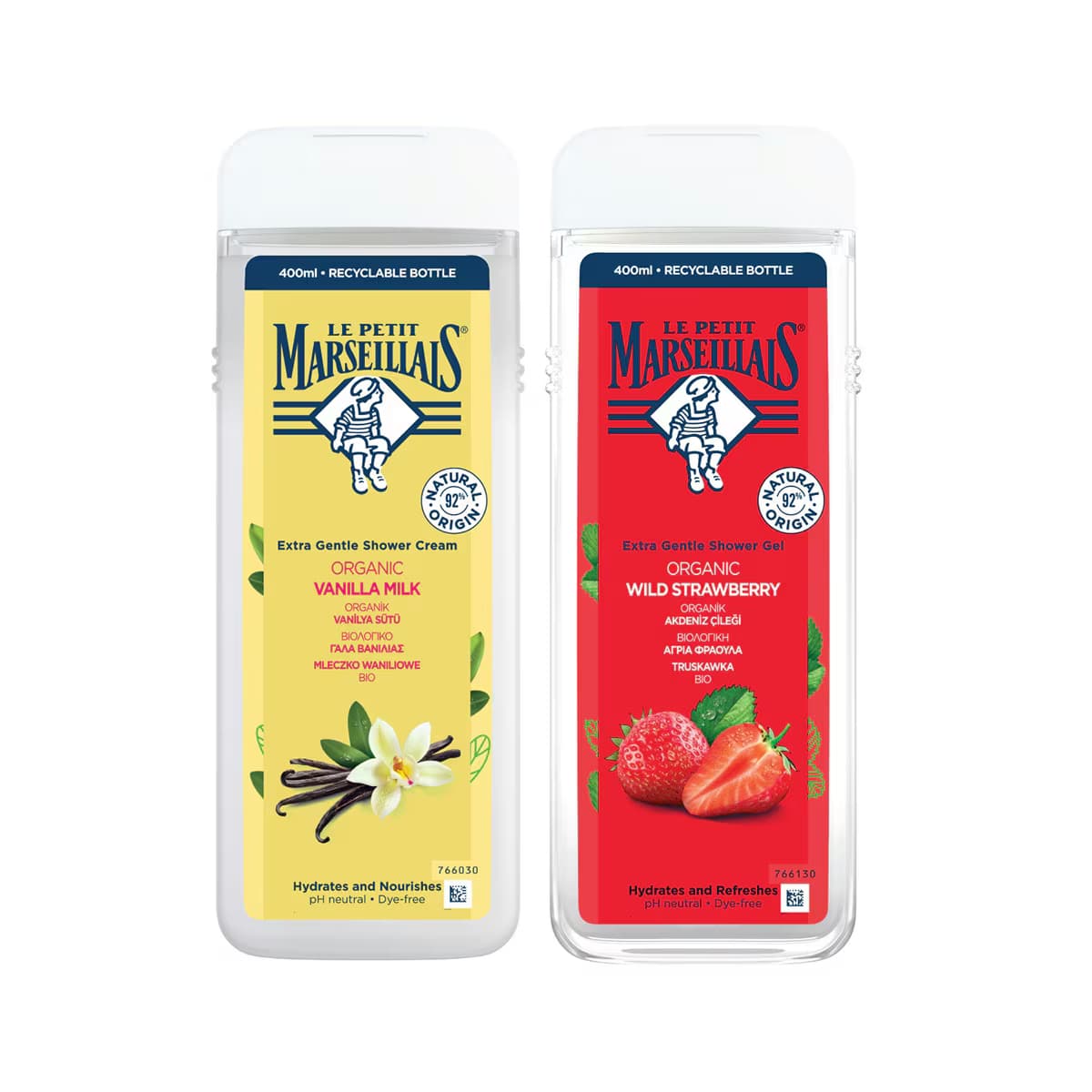 Le Petit Marseillais Duş Jeli Organik Vanilya Sütü + Organik Akdeniz Çileği 400 ml