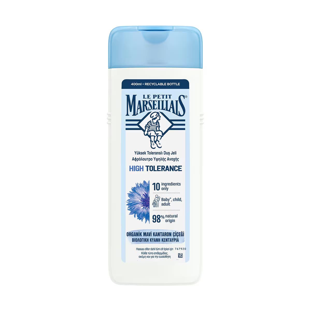 Le Petit Marseillais High Tolerance Organik Mavi Kantaron Nemlendirici Duş Jeli 400 ml