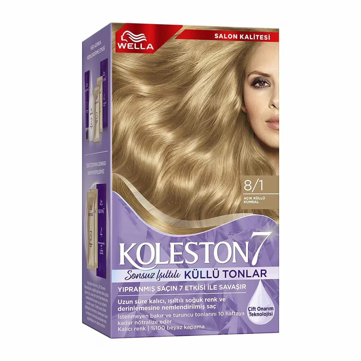 Wella Koleston Kit Saç Boyası Açık Küllü Kumral 8/1