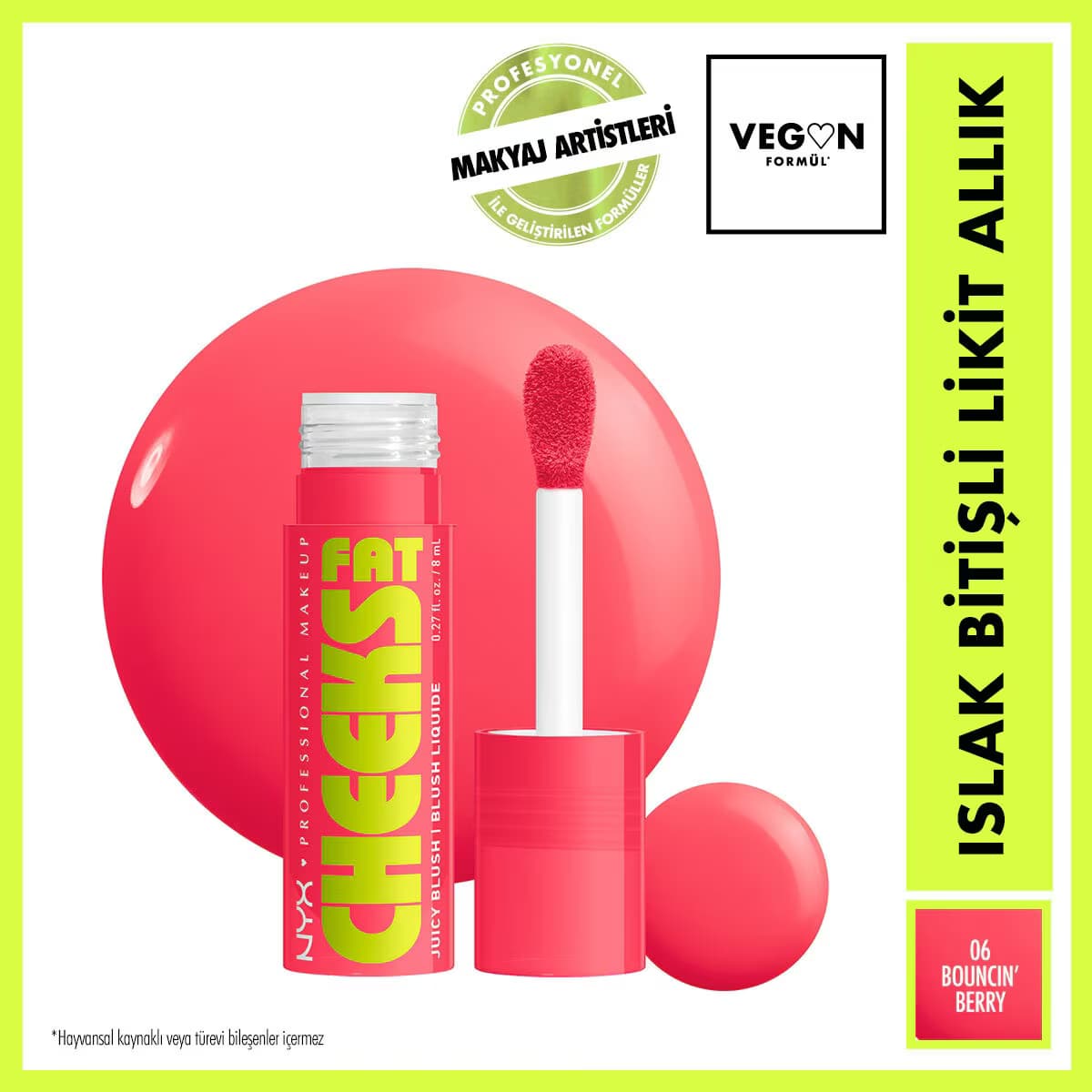 Nyx Professional Makeup Fat Cheeks Likit Allık Bouncin Berry