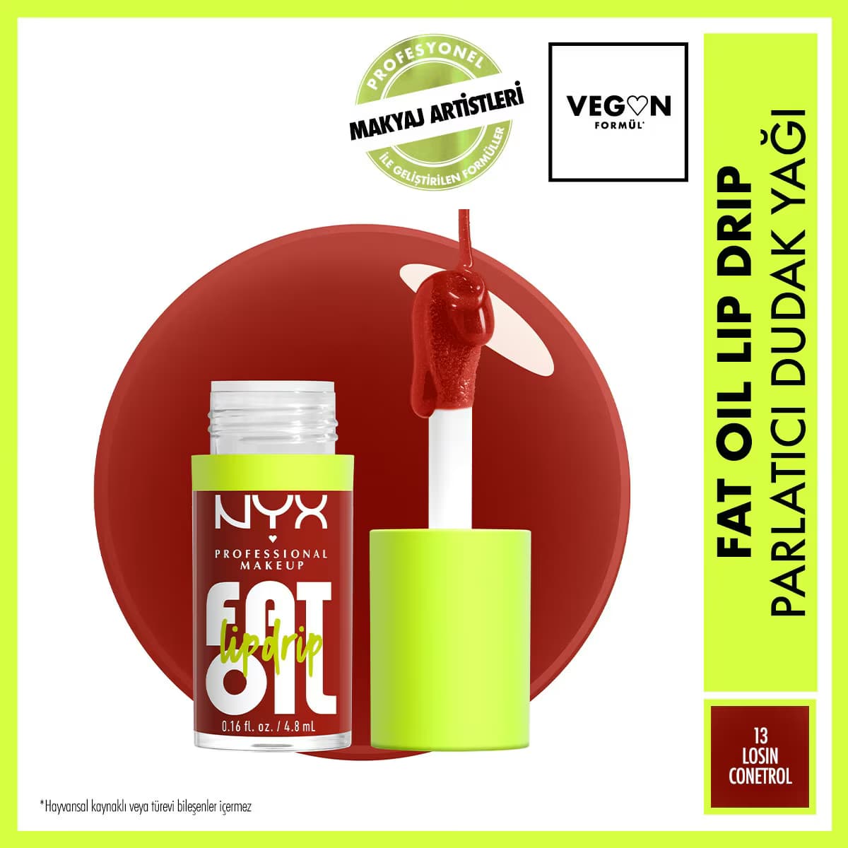 Nyx Professional Makeup Fat Oil Lip Drip Parlatıcı Dudak Yağı Losin' Cone-Trol