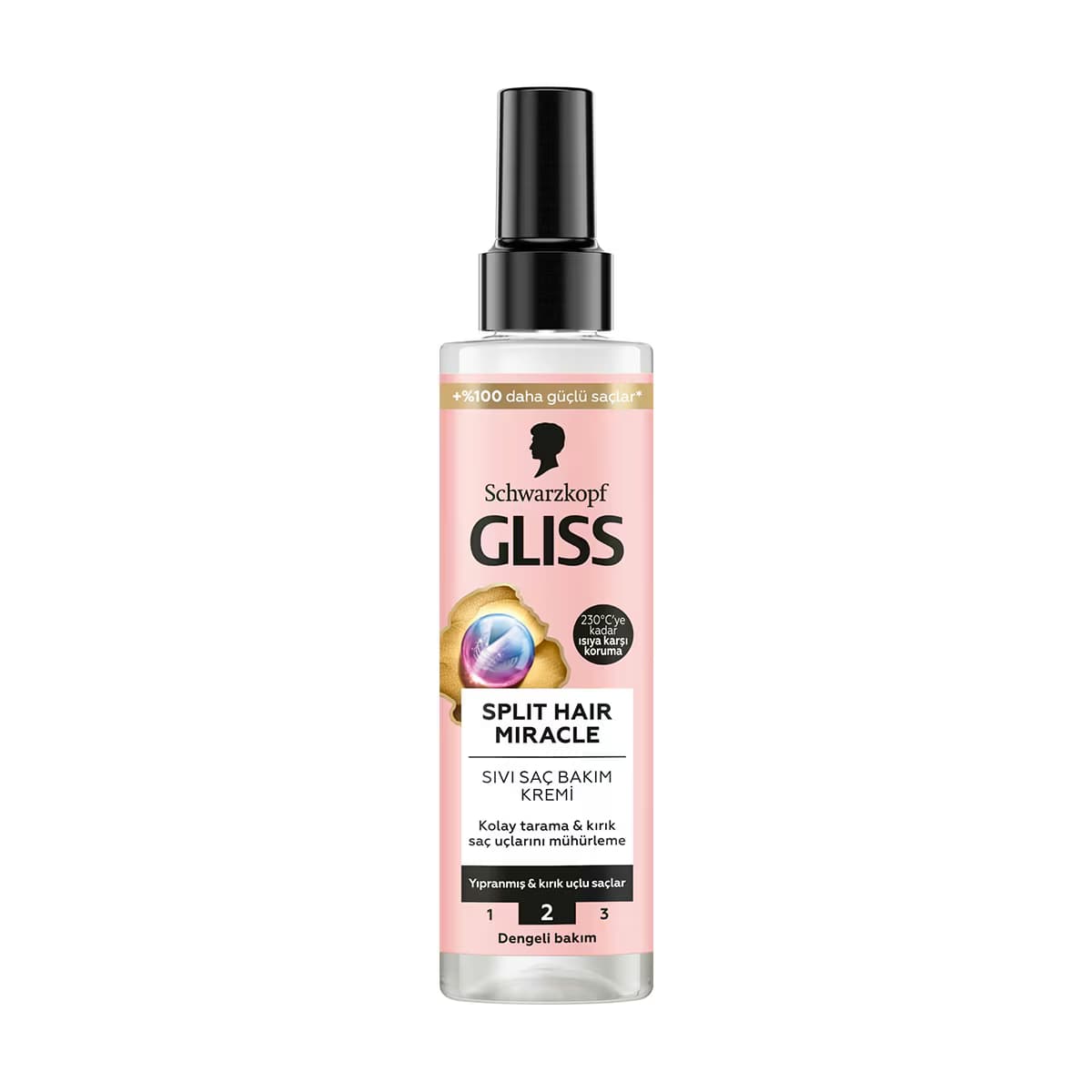 Gliss Split Hair Miracle Kırık Uçları Mühürleyen Sıvı Saç Bakım Kremi İyonik Kompleks ve Üzüm Çekirdeği Yağı ile 200 ml