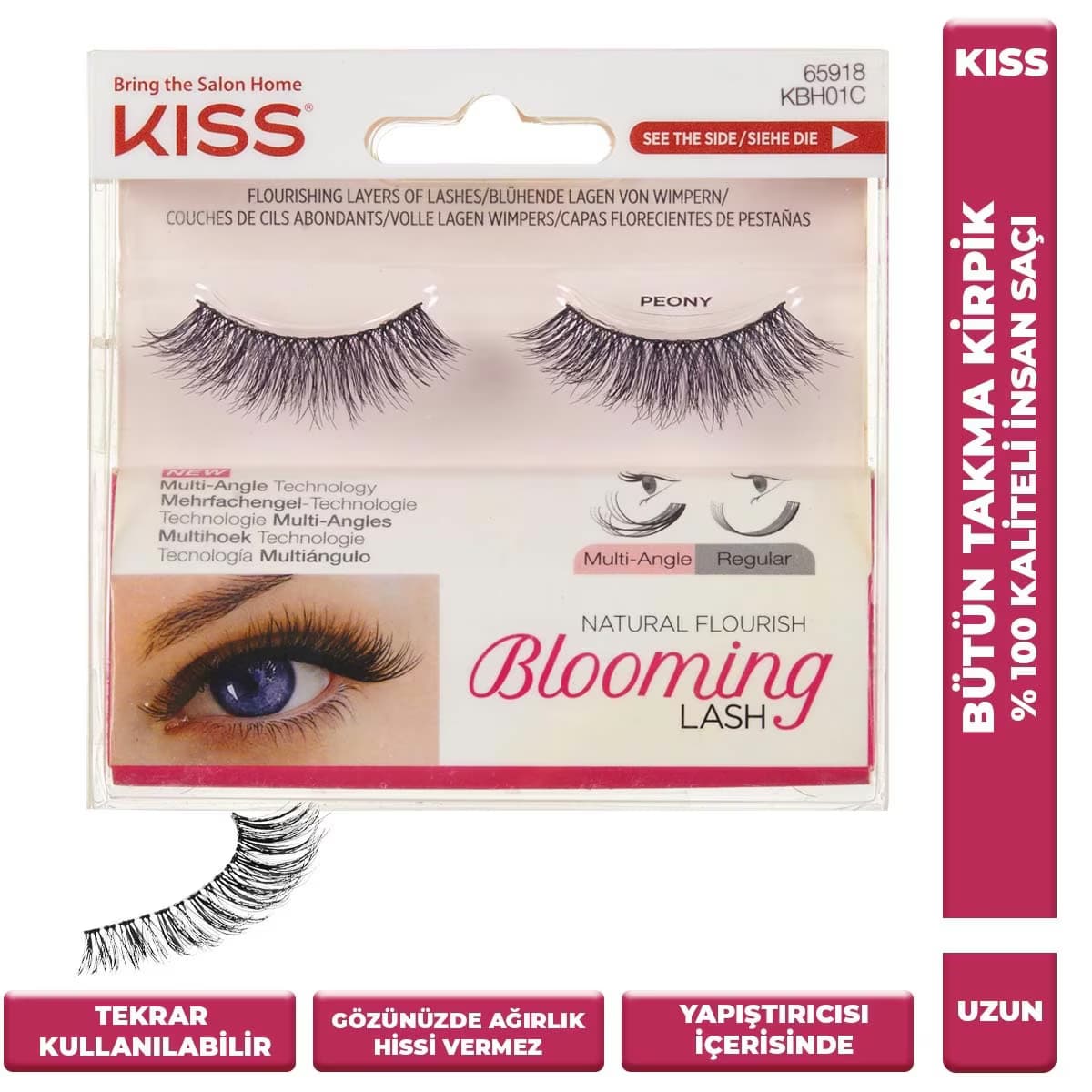Kiss Blooming Lash Peony Bütün Takma Kirpik Tekrar Kullanılabilir