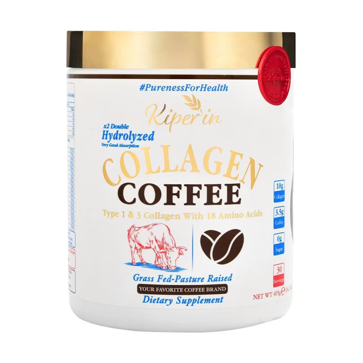 Kiperin Coffee Collagen Kahveli Çift Hidrolize Kolajen 405 g